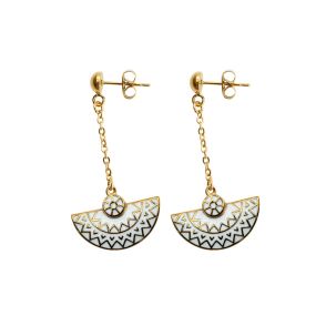 BISTEE320 - Boucles d'oreille acier PVD Doré - email - 