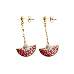 BISTEE321 - Boucles d'oreille acier PVD Doré - email - 