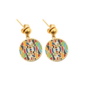 BISTEE328 - Boucles d'oreille acier PVD Doré - email - 