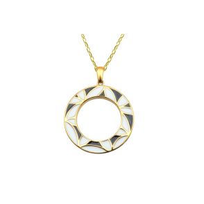 BISTEN328 - Collier acier PVD doré - email - 45+5cm - 