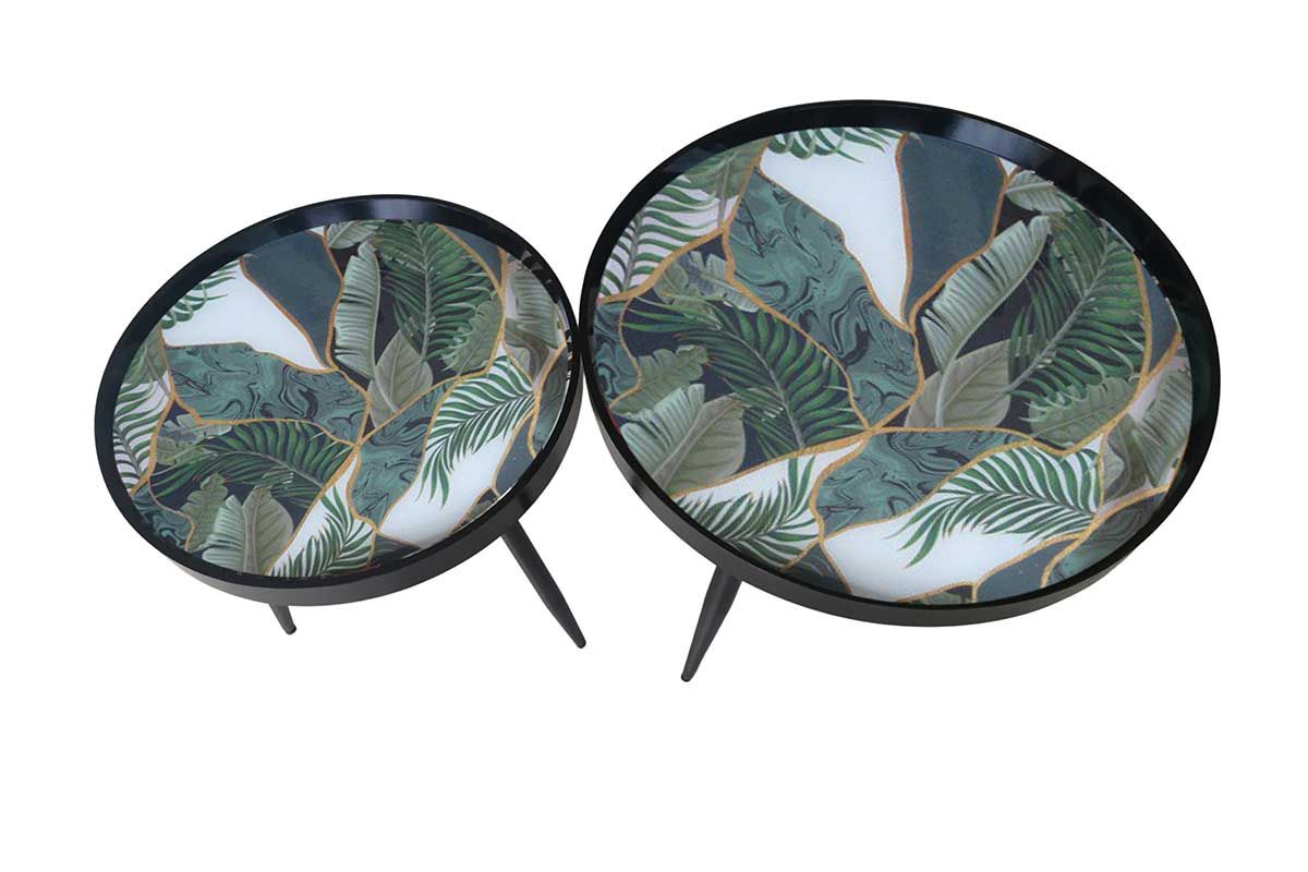 BP4030 - TABLES GIGOGNES X2 FEUILLES JUNGLE - STYYL