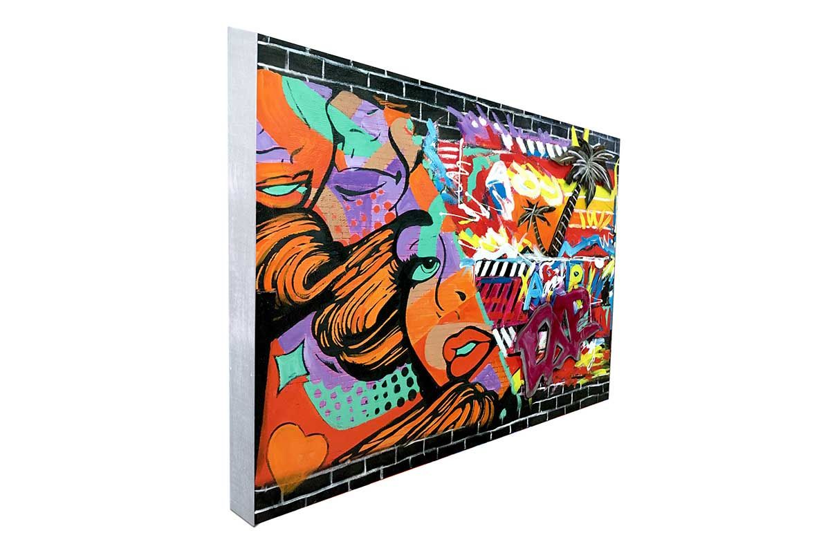 Tableau femme peinture multicolore • Tabloide